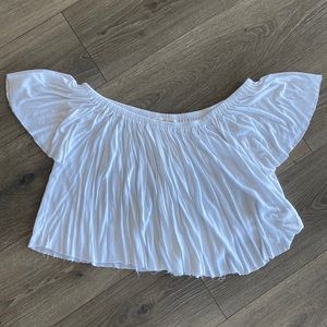 White flowy off the shoulder top.